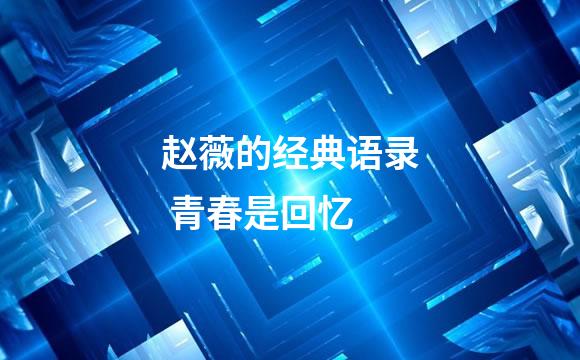 赵薇的经典语录 青春是回忆